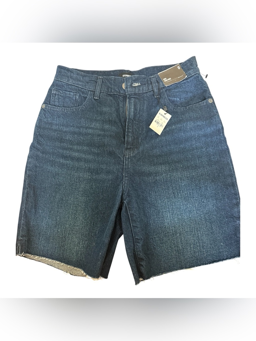 NEW Express midi high rise denim shorts size 0